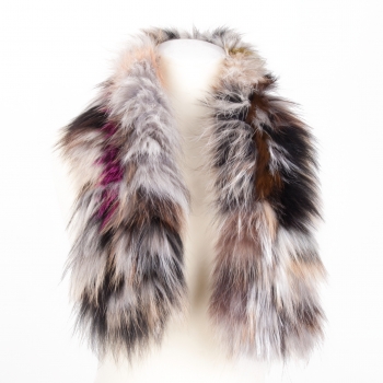 Fluffy Fox Fur Scarf – Tinted Fur Scarf